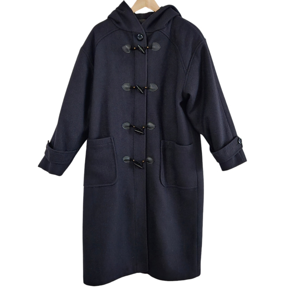 VINTAGE Les Modes Ellabee Women's Wool Coat Navy Blue Size Large
